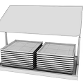 Wooden Square Plates Display Stand With Transparent Cover And Stacked Design