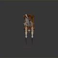 Mechanical Creature With Wooden Body Red Core And Metallic Legs Structure