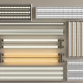 Modern LED Grille Lights With Metal Frames And LED Tubes For Office Ceiling 3d model