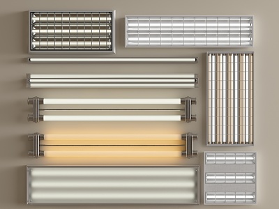 Grille light led strip tube 3d model