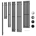 Modern Radiator Design With Black White Silver Colors And Control Panel 3d model
