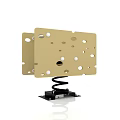 Beige Building Block With Multiple Holes And Spring Mounted Base Structure 3d model