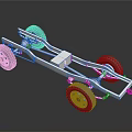 Car Chassis Structure Featuring Four Wheels And Solid Metal Frame Design 3d model