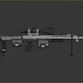 Modern Tactical Sniper Rifle With High Power Scope And Tripod Stand