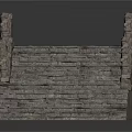 Stone Steps With Stone Pillars On Both Sides And Scattered Stones 3d model