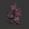 Vibrant Pink Purple Decorative Tree With Hanging Leaves And Artistic Design