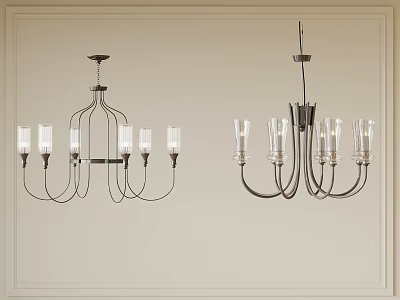 French Chandelier Antique Chandelier 3d model