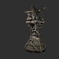 Detailed Rocket Engine Mechanical Structure With Metal Components And Engineering Parts 3d model