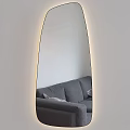 Two Modern Irregular Black Framed Mirrors Wall Mounted Reflecting Room Interior 3d model