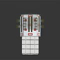 Modern Space Station Control Room With Console Screens Red Button And Stool 3d model