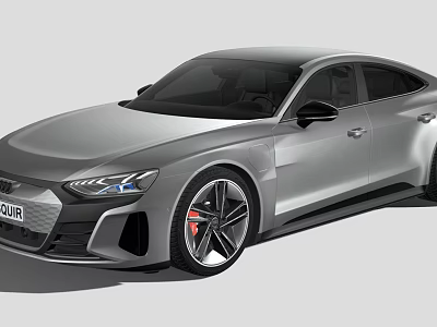 Audi Silver Sports Coupe With LED Headlights Alloy Wheels Red Brake Calipers And Sleek Design 3d model