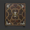 Ornate Entryway Side Cabinet With Intricate Floral Patterns And Decorative Inlays