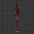 Futuristic Robot With Detailed Mechanical Body Structure And Metallic Red Accents