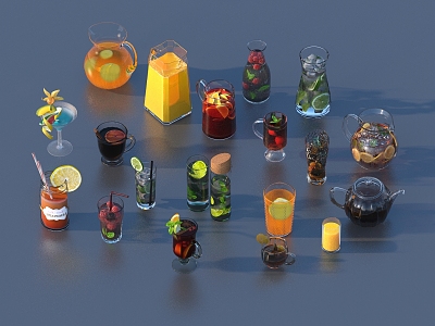 Juice Drink Glass 3d model