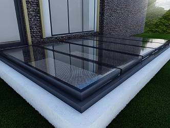 Skylight hanging on the lighting well of the villa 3d model