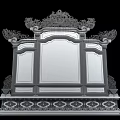 Traditional Chinese Carved Screen With Golden Dragon Red Blue Frame And Decorative Base