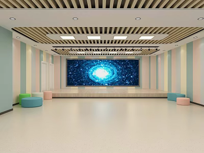 Modern Dance Studio Training Classroom Dance Room 3d model