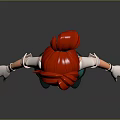 3D Animated Character With Red Hair Green Eyes Green Vest White Gloves And Gray Skirt