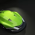 Green Futuristic Convertible Concept Car With Sleek Aerodynamic Body And Stylish Wheels