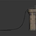Lighthouse Style Scenic Structure With Cylindrical Tower Platform Railing And Cable