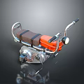 Orange Portable Power Tiller With Silver Frame Brown Seat And Black Handle