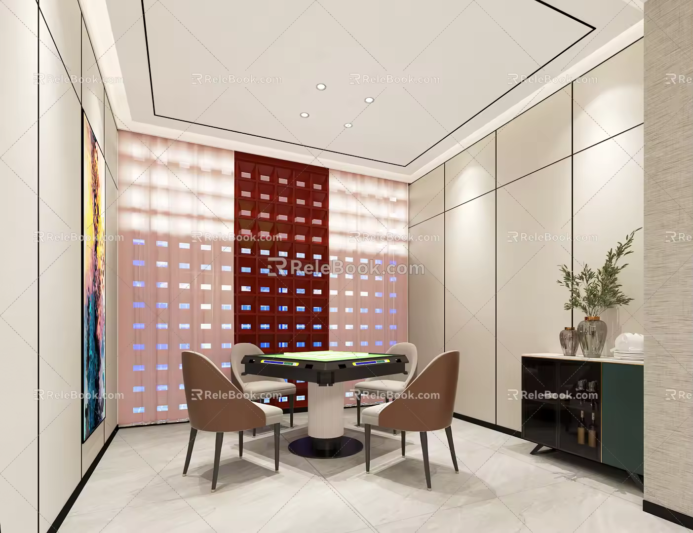 Modern Mahjong Room 3d model