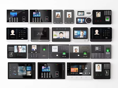 Smart Access Control Machines With Facial Recognition Screens And Touch Panel Interfaces 3d model