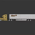Yellow Semi Truck Cab With White Trailer And Bison Transport Logo