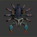 Game Movie Character Crab Shaped With Small House On Back Colorful Shell And Sharp Claws