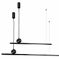 Modern Black Pendant Light With Horizontal Bar And Globe Shades For Interior Design