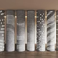 Modern Punched Column Hollow Column Hollow Column Hollow Column Gradient Perforated Column Luminous Decorative Column Gradient Hole Pillar 3d model