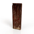 Elegant Dark Wooden Rectangular Household Item With Carved Bamboo Pattern Surface 3d model