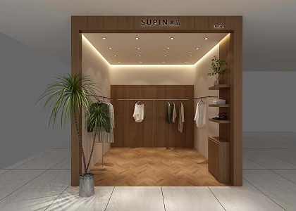 stall women's clothing store antique 3d model