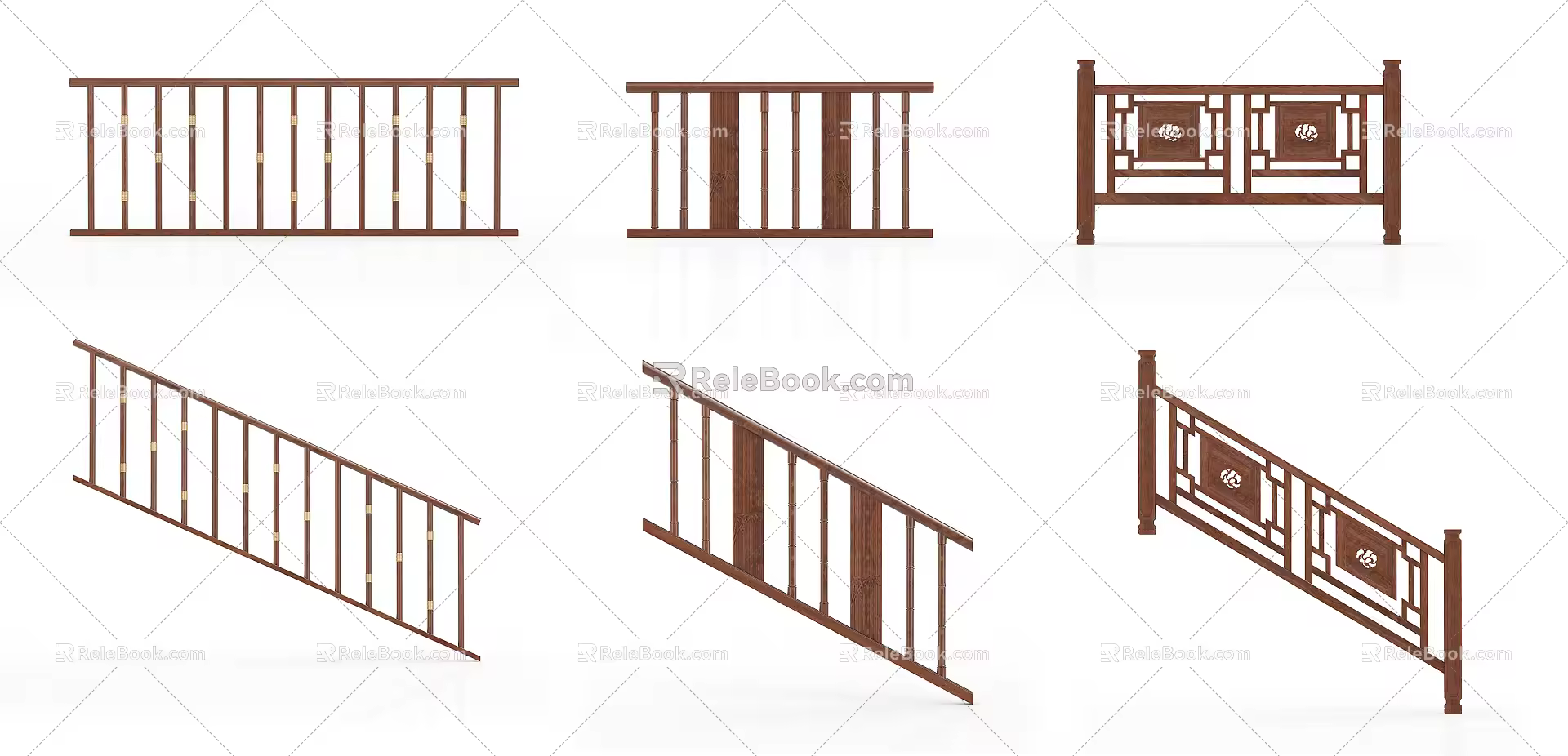 New Chinese Railing 3d model