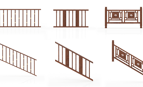 New Chinese Railing 3d model