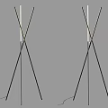 Modern Minimalist Floor Lamp With Tripod Stand Black Frame And White Post