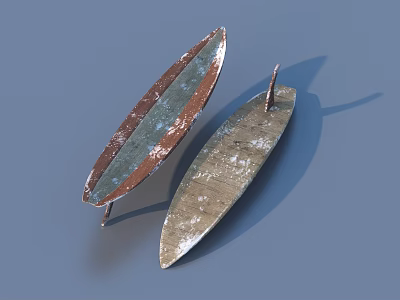 Two Household Metal Tools With Rustic Brown And Silver Textured Surfaces For Daily Use 3d model