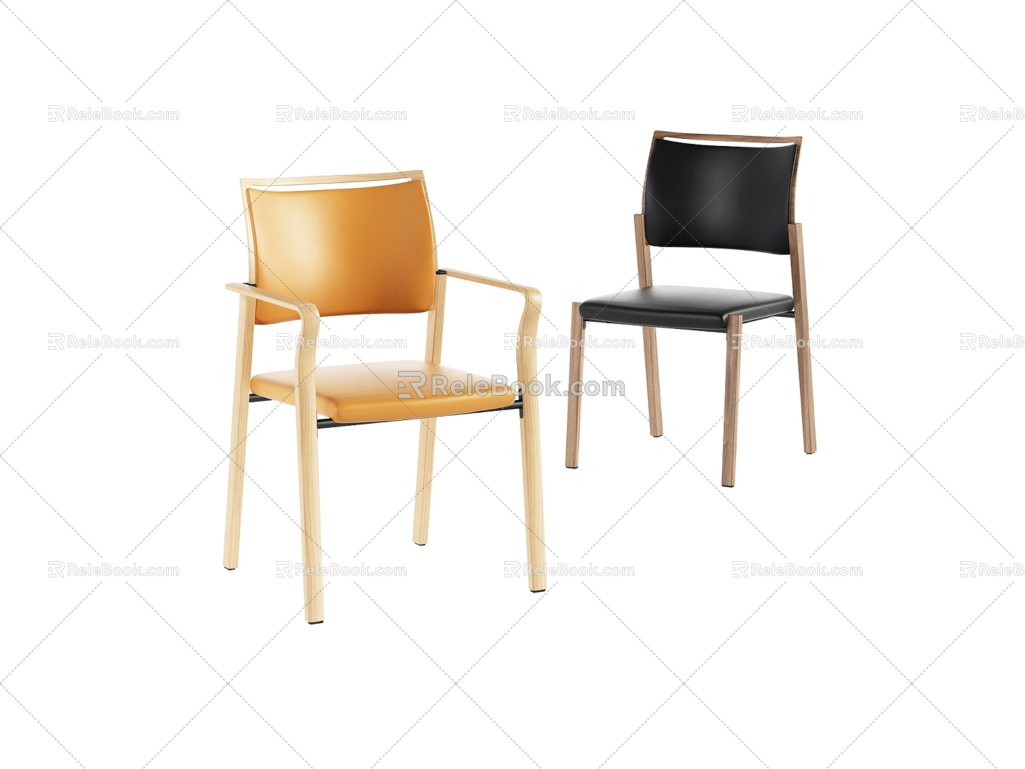 Simple dining chair combination model