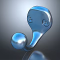 Shiny Modern Metal Hook With Smooth Surface Round Base And Two Fixing Screws