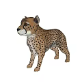 Spotted Reptile 3D Model Standing On White Background With Realistic Details