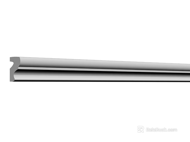 Gypsum Cornice Decorative Molding Smooth White Interior Home Architectural Design Element 3d model 