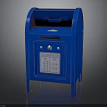 Blue Metal Mailbox With Mail Slot Front Label And Lock Mechanism