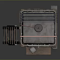 Simple Building Structure With Wooden Frame Plastic Water Tank Ladder And Pipes