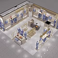 BUYIN Men's Suits Clothing Store with Mannequin Display and Modern Interior