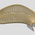Stylish Curved Woven Outdoor Chair With Streamlined Design And Mesh Structure