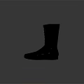 Black High Top Boots With White Laces And Classic Stylish Design 3d model