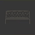 Vintage Metal Bench With Curved Ornate Scroll Backrest And Wooden Slat Seat