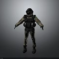 Tactical Military Character in Camouflage Uniform With Helmet Goggles and Tactical Gear 3d model