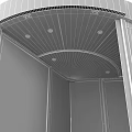 Modern Circular Revolving Door With Glass Panels And Metal Frame Entrance