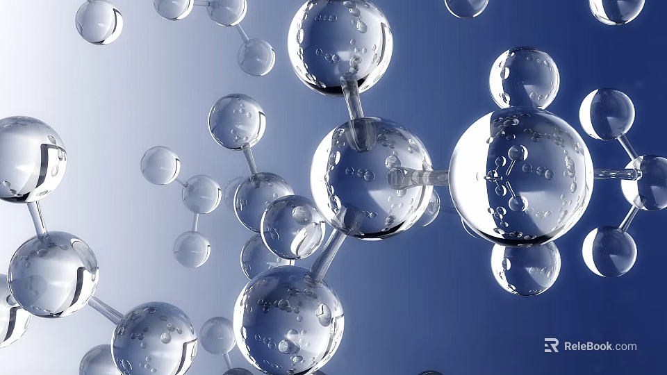 Modern Medical Devices with Transparent Molecular Structure on Blue Background 3d model